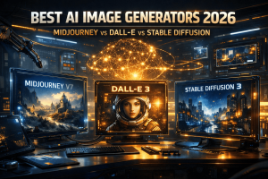 Digital artwork showcasing the capabilities of the best AI Image Generators in 2026.
