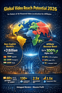 Top AI Video Translator tools for affiliate marketing in 2026 showing futuristic digital interface.