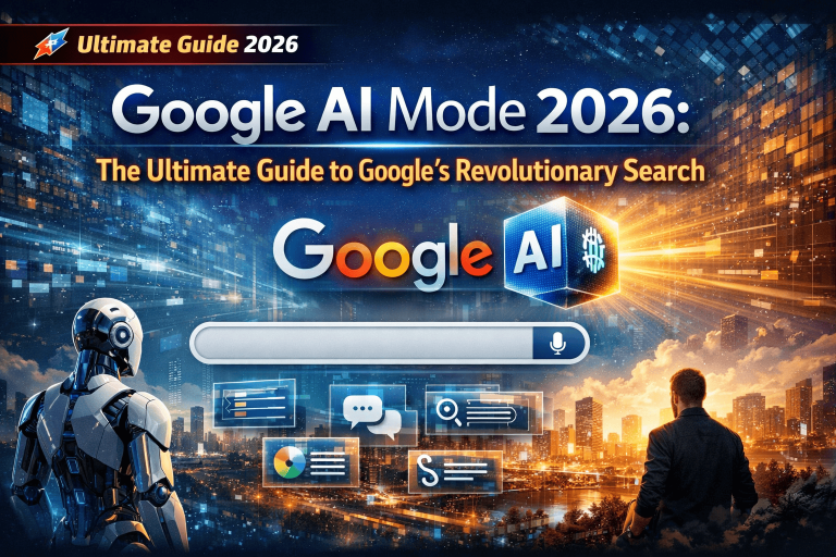 Google AI Mode 2026 complete guide - Google's revolutionary AI-powered search feature showing conversational search and AI results